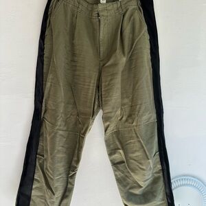 GAP Olive Green Chinos with Black Side Stripes
